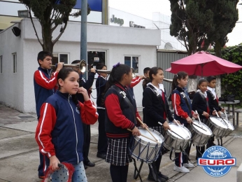 Banda de Guerra del Colegio en Euro Liceo. - Colegio Euro Liceo - Puebla