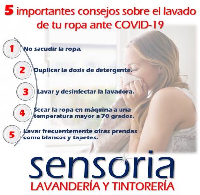 TP - 5 importantes consejos sobre el lavado de tu ropa ante la epidemia del  COVID-19 - Sensoria Lavandería y Tintorería en Puebla 