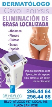 Cryoliposys, eliminación de grasa localizada - Dermatólogo - Dr. Luis René Hidalgo Galván
