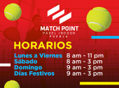 Horarios de partidas - Match Point - Pádel Indoor