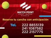 Reserva tu cancha con anticipación - Match Point - Pádel Indoor