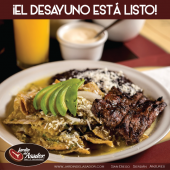 ¡Tu día inicia en Jardín del Asador! Con nuestros desayunos buffet todos los días a un súper precio: $119 pesos, de Lunes a Viernes de 8:00 a 12:30 hrs. Sólo sucursales San Diego y Anzures. Fines de semana y días festivos a sólo $129 pesos. - Restaurante Jardín del Asador