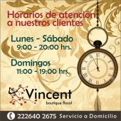 Servicio a Domicilio de Lunes a Domingo - Vincent Boutique Floral