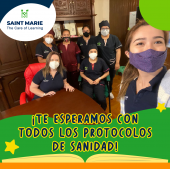 Todo nuestro personal vacunado.
- Instalaciones sanitizadas con equipos de ozono.
- Grupos reducidos.
¡Te esperamos con las puertas y corazón abierto! - Colegio Saint Marie