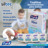 Toallitas multiusos PURELL, al venir en empaque individual las puedes llevar a todos lados.
PRECIO EXCLUSIVO EN TIENDA EN LÍNEA - Siltecsa - Venta y distribución de equipo y artículos de limpieza para hogar, negocios e industria