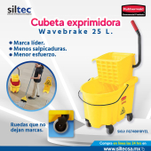 Cubeta Exprimidora de 25 L, marca Rubbermaid.
WaveBrake se introdujo en 2005 con un diseño patentado de balde y deflector que redujo las salpicaduras para un trapeado más eficiente y seguro. - Siltecsa - Venta y distribución de equipo y artículos de limpieza para hogar, negocios e industria