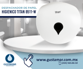 Discreto y compacto despachador de papel higiénico institucional 8511-W - Gustamar - Productos de Limpieza