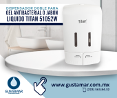 Dispensador doble de jabón líquido y gel antibacterial TITAN 51052-W

 - Gustamar - Productos de Limpieza