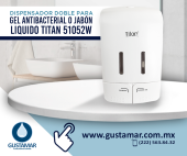 Dispensador doble de jabón líquido y gel antibacterial TITAN 51052-W

 - Gustamar - Productos de Limpieza