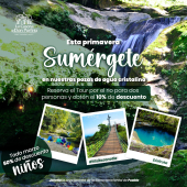 Esta primavera sumérgete en nuestras pozas de aguas cristalinas, reserva nuestro Tour y recibe un 10% de descuento. - Hotel Boutique & Spa La Casona de Don Porfirio