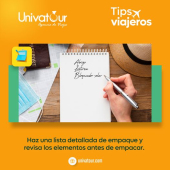 Antes de salir de viaje haz una lista detallada y anota todos los artículos esenciales que necesitas para tu aventura. - Univatour - Agencia de Viajes
