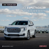 GMC Terrain 2024
Llegó la hora de asumir un nuevo reto con GMC Terrain. Estrénala con:
*18 meses sin intereses*
*Año de seguro* - Peregrina Lujo Angelópolis - Cadillac, Buick y GMC