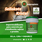 Sellokote Kristal es un producto que reacciona con el concreto sellando y reparando fisuras, en estructuras que estarán expuestas al contacto con agua. - Imperquimia de Puebla
