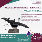Mesa de operaciones hidráulica. - Five Medical Solutions Group - Equipo Médico y Biomédico Puebla