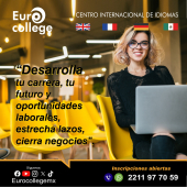 No importa la edad que tengas, ¡nuestros métodos dinámicos y eficientes están diseñados para todos los niveles! Aprovecha esta oportunidad para abrirte puertas en el ámbito internacional. - Eurocollegemx- Centro Internacional de Idiomas