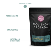 Refresca tus sentidos con nuestro delicioso té helado Black Mango, ¡100% natural y lleno de sabor!  - Molienda Sagrada