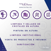 Desde la limpieza de cristales y ventanas hasta el mantenimiento de superficies y sanitización. Mantenemos tus espacios libres de agentes patógenos que ponen en riesgo tu salud. - Korles - Servicios de Limpieza