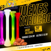 ¡Eso no es todo! Cada jueves tenemos promociones especiales en yardas y alitas! Ven con tus amigos y aprovecha los descuentos que tenemos preparados para que la fiesta sea aún mejor.

 - Beraki Mixología & Yardas