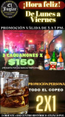 Café Bar el juglar de Lunes a Viernes 3 Caguamas por $150 (Pregunta por las marcas participantes) y todo el Copeo al 2X1 - Café Bar El Juglar