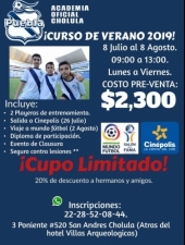 Curso de Verano en Puebla FC Cholula