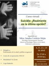 Suicidio: ¿Realmente es una opción? - Curso Virtual