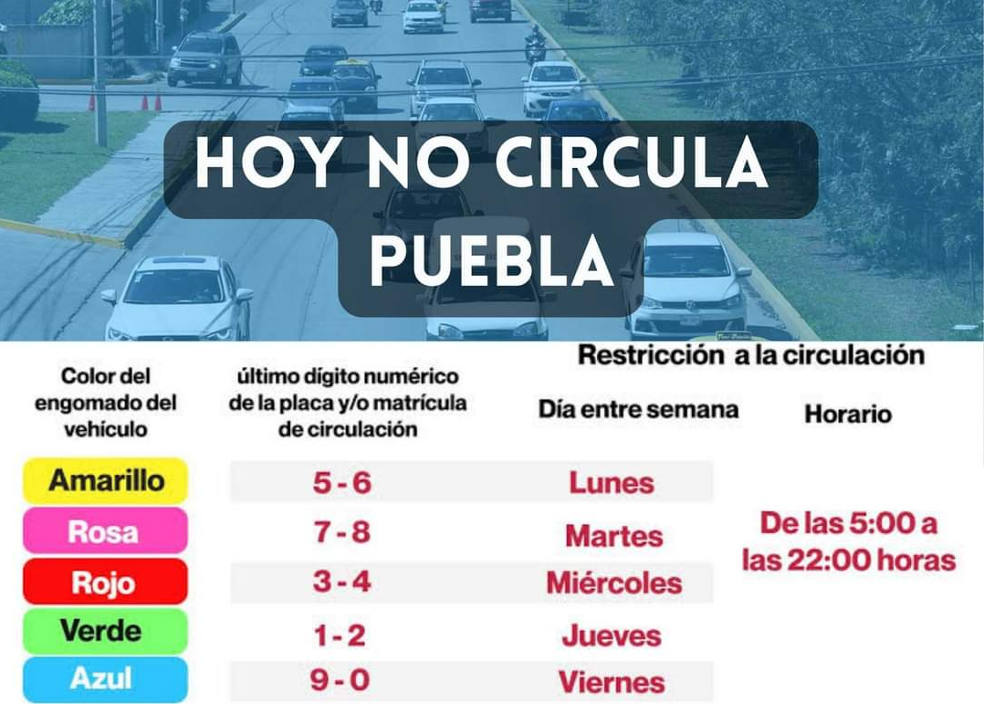 TP Programa Hoy No Circula Puebla en Puebla