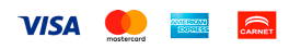 Visa, Mastercard, Amercan Express y Carnet