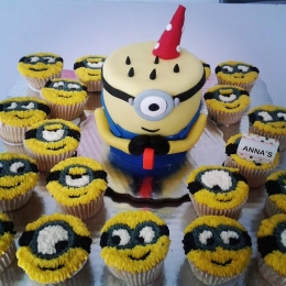 Muffin de minions - Pastelería Annas - Puebla