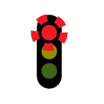 Luz roja intermitente: hacer alto total cediendo el paso a vehículos y peatones que se aproximen. Un...