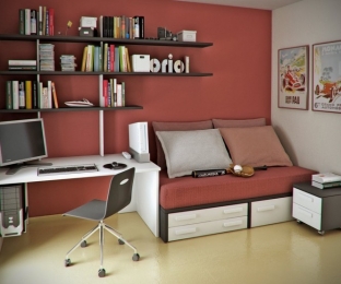 una sala de TV y oficina en casa bien aprovechadas - BORA cortinas, persianas y decoración - Puebla