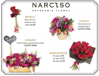 Arreglos florales para San Valentín - Narciso - Artesanía Floral - Puebla