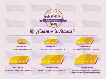Conoce los tamaños preestablecidos que te ofrecemos para cada tipo de evento. - Pastelería La Zarza ...