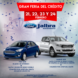 Gran Feria del Crédito Ford Jalbra 2019 Puebla - Agencia de Autos Ford Jalbra - Puebla