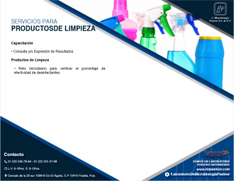 Servicios para productos de limpieza  - Laboratorio de Microbiología Pasteur - Laboratorio de Anális...