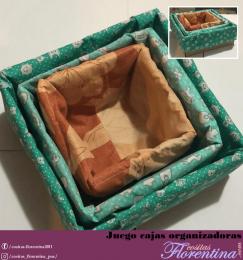 3 cajas organizadoras con forro en tela,  regalo para día de las madres 2019 
www.cositasflorentina...