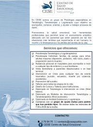 Nuestros servicios - CESE - Centro de Salud Emocional - Puebla