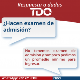 Examen de admisión - Universidad Tec de Oriente - Puebla