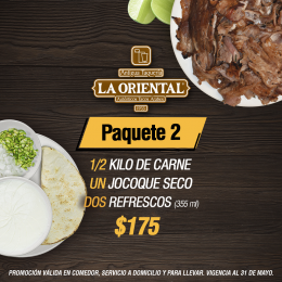 EN LA COMPRA DE UN KILO DE CARNE + UN REFRESCO DE 2 LITROS - Antigua Taquería La Oriental - Puebla