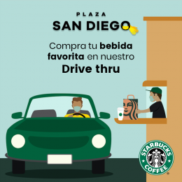 Prueba el servicio de Drive Thru y disfruta tu bebida preferida. - Plaza San Diego Cholula - Puebla