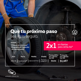 2x1 en llantas* - Agencia de Autos Volkswagen Óptima Angelópolis - Puebla