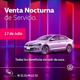 Venta nocturna de servicio - Agencia de Autos Volkswagen Óptima Angelópolis - Puebla