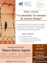 A través de este taller virtual lograrás identificar las causas de la ansiedad, reconocer las distin...