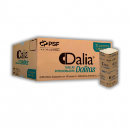 Dalitas Toalla interdoblada de 20 pqt con 100 serv. 2000 piezas por caja - Siltec® - Venta y distrib...