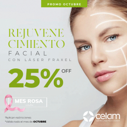 Rejuvenecimiento facial 25% - CELAM - Centro Médico Láser de Sonata - Puebla