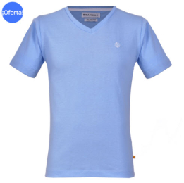 PLAYERA CUELLO V COLOR CIELO - Scandro - Tienda de ropa para hombres - Puebla