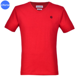 PLAYERA CUELLO V COLOR ROJA - Scandro - Tienda de ropa para hombres - Puebla