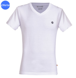 PLAYERA CUELLO V COLOR BLANCO - Scandro - Tienda de ropa para hombres - Puebla