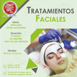 Técnicas manuales y electroestáticas faciales.
• Calidad e higiene en los procesos y tratamientos
...