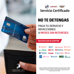 Aprovecha, paga a meses sin intereses tu servicio y refacciones. Consulta términos y condiciones con...